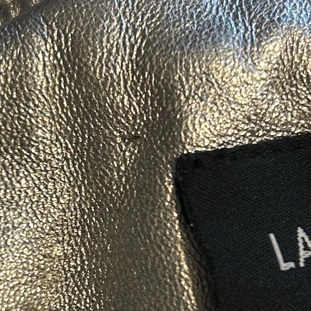 Lamarque Metallic Silver Leather Jacket - Picture 10 of 13